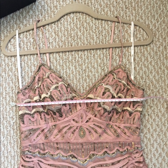 Rose Gold Sue Wong Beaded Cocktail Dress - Picture 5 of 8